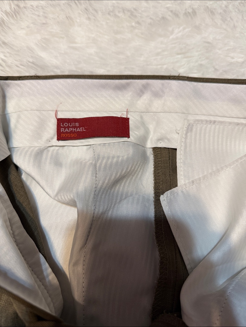 Louis Raphael Olive Dress Trousers - Picture 2 of 3